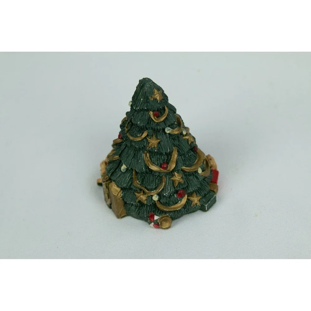Vintage Christmas Ornament Lot Hinged Resin Tree Bird Clips Cross Stitch 1993